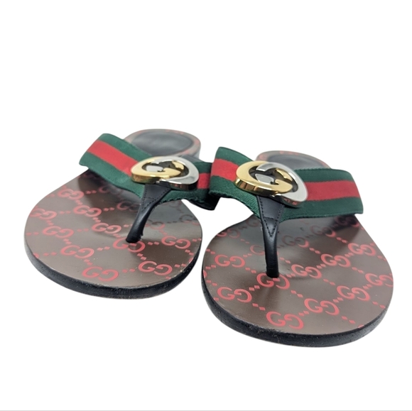 Gucci Kika Interlocking GG Thong Flip Flop Sandal Size EU 38 - Picture 6 of 16
